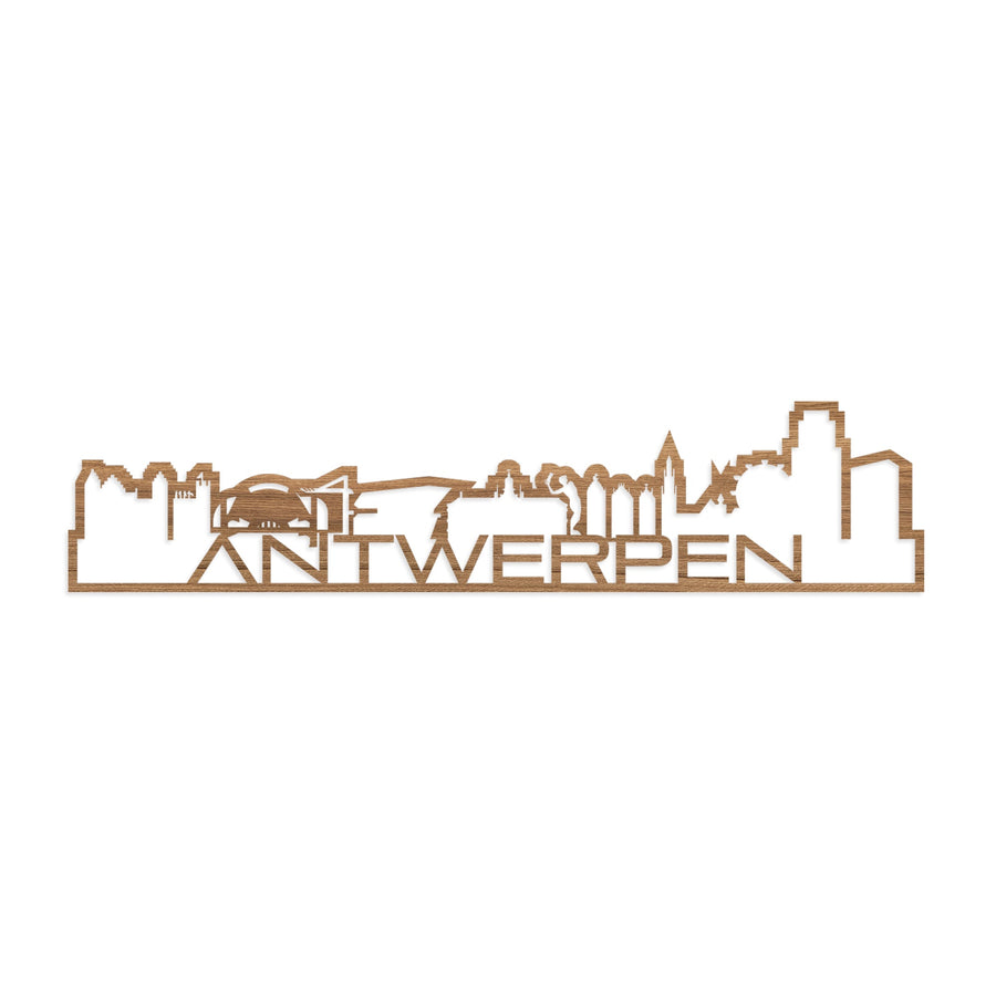 Standing Skyline Shape Antwerpen Eiken houten cadeau decoratie relatiegeschenk van WoodWideCities