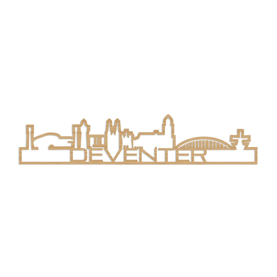 Standing Skyline Shape Deventer Bamboe houten cadeau decoratie relatiegeschenk van WoodWideCities