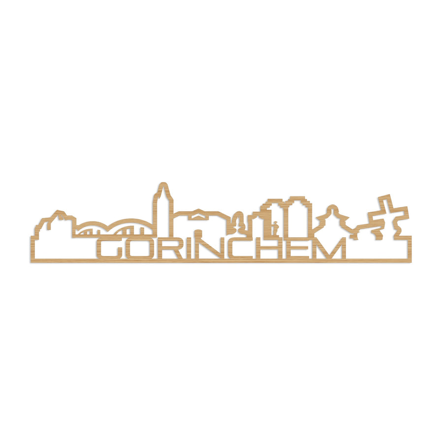Standing Skyline Shape Gorinchem Bamboe houten cadeau decoratie relatiegeschenk van WoodWideCities