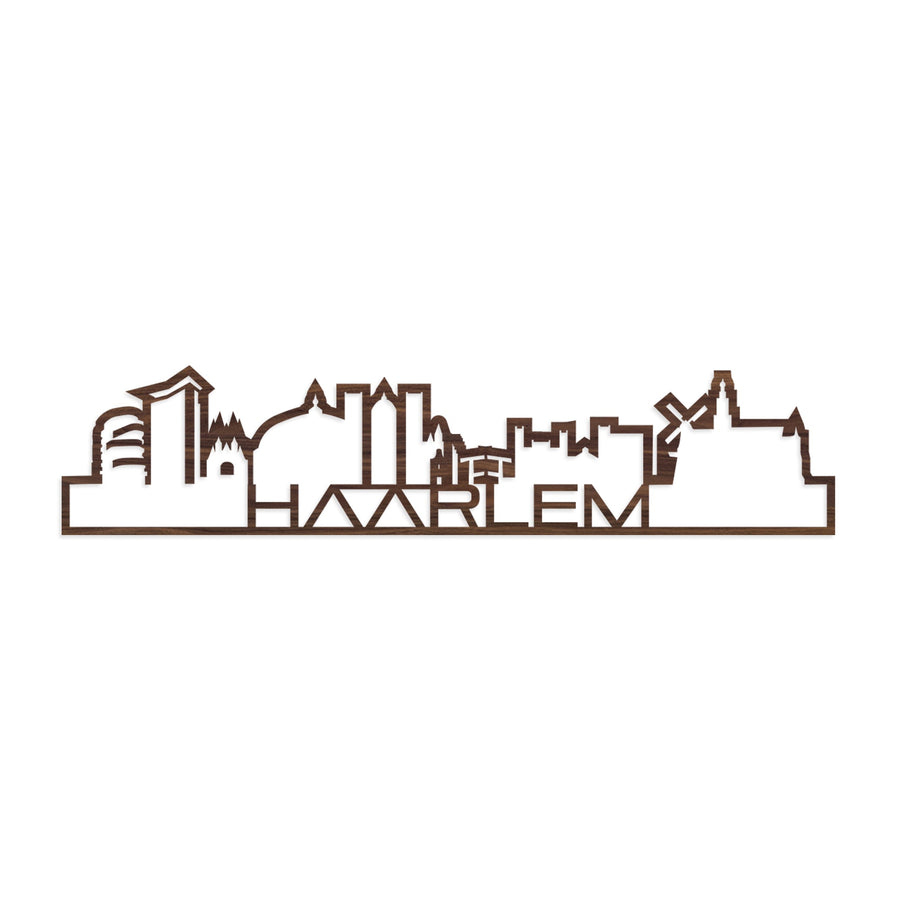 Standing Skyline Shape Haarlem Noten houten cadeau decoratie relatiegeschenk van WoodWideCities