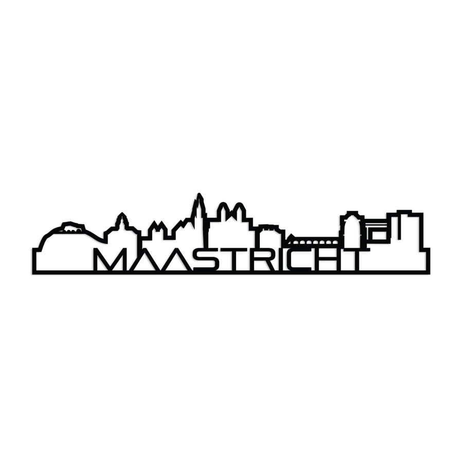 Standing Skyline Shape Maastricht Black houten cadeau decoratie relatiegeschenk van WoodWideCities