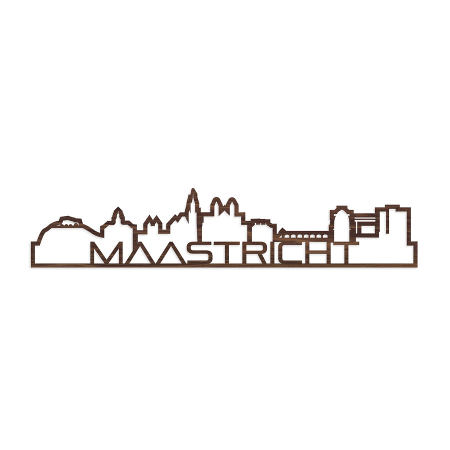 Standing Skyline Shape Maastricht Noten houten cadeau decoratie relatiegeschenk van WoodWideCities