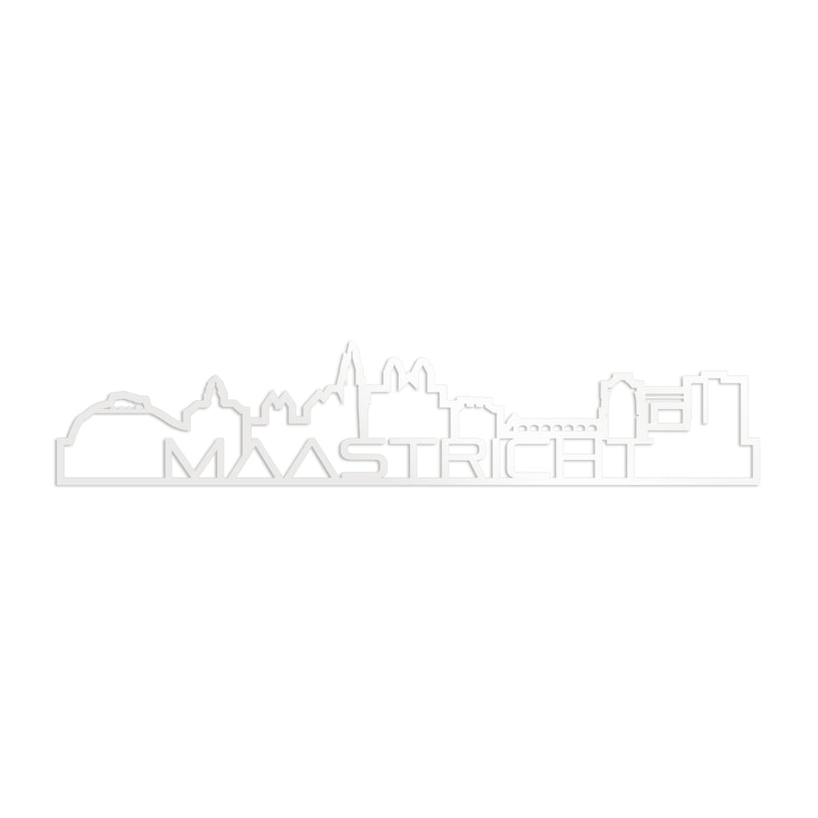 Standing Skyline Shape Maastricht Wit glanzend gerecycled kunststof cadeau decoratie relatiegeschenk van WoodWideCities