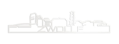Standing Skyline Shape Zwolle Wit Glanzend