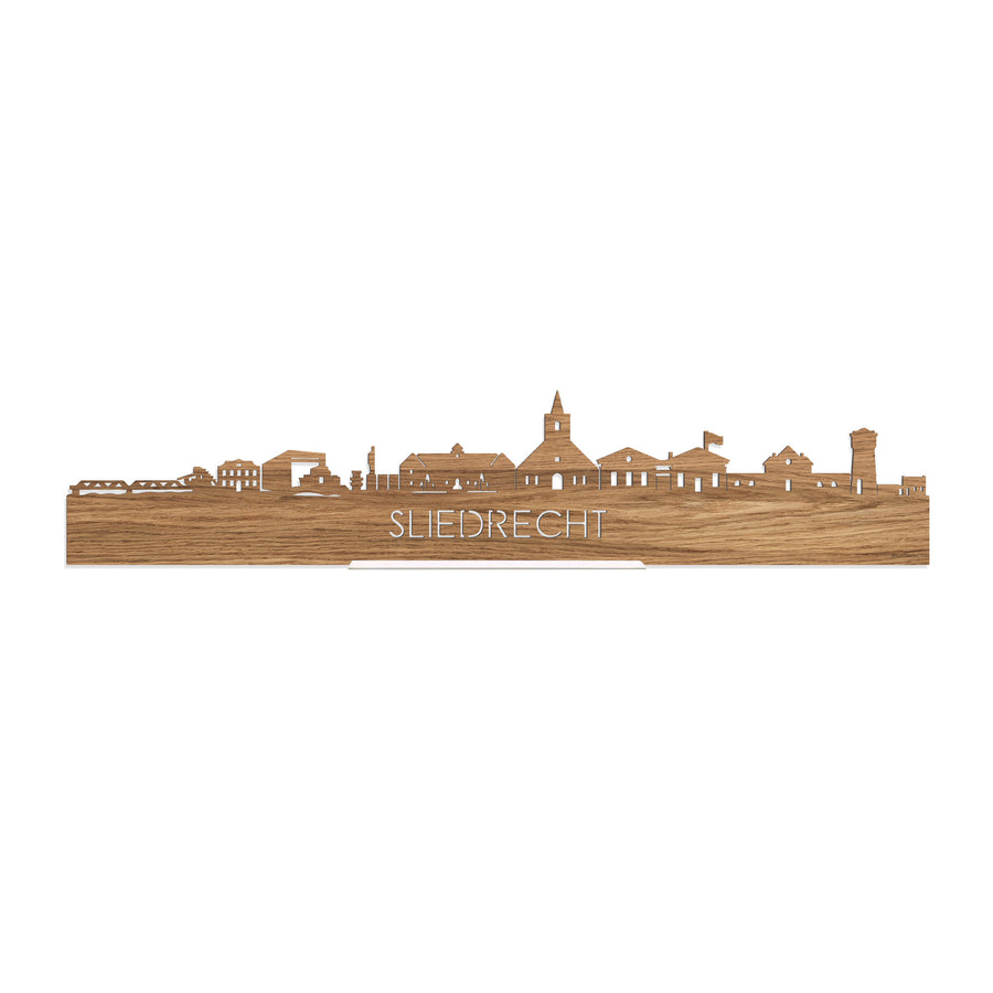 Standing Skyline Sliedrecht Eiken houten cadeau decoratie relatiegeschenk van WoodWideCities