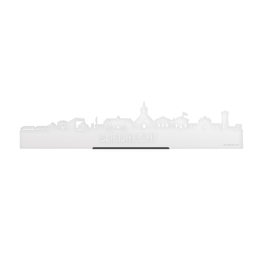 Standing Skyline Sliedrecht Wit glanzend gerecycled kunststof cadeau decoratie relatiegeschenk van WoodWideCities