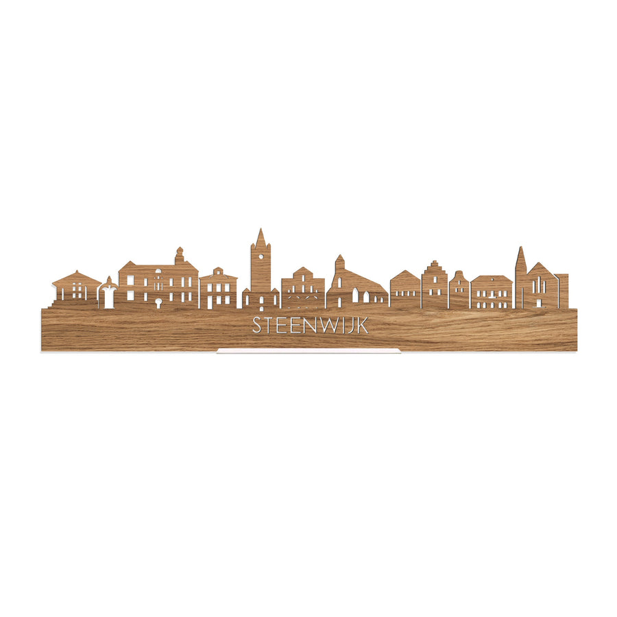 Standing Skyline Steenwijk Eiken houten cadeau decoratie relatiegeschenk van WoodWideCities