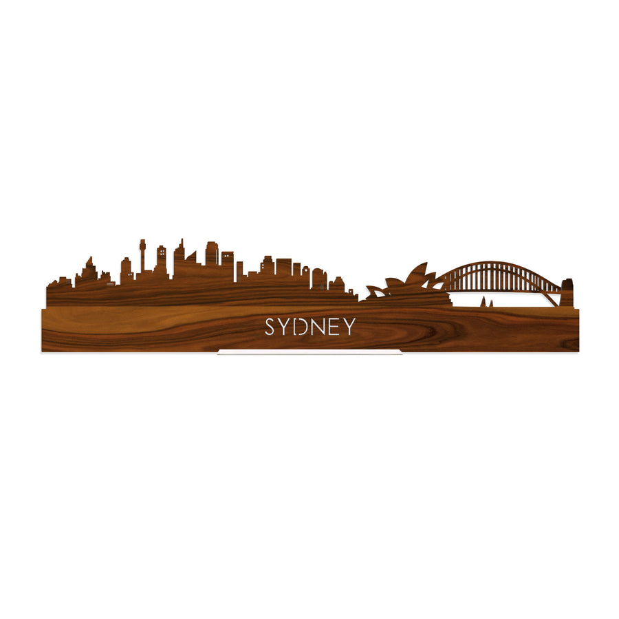 Standing Skyline Sydney Palissander houten cadeau decoratie relatiegeschenk van WoodWideCities