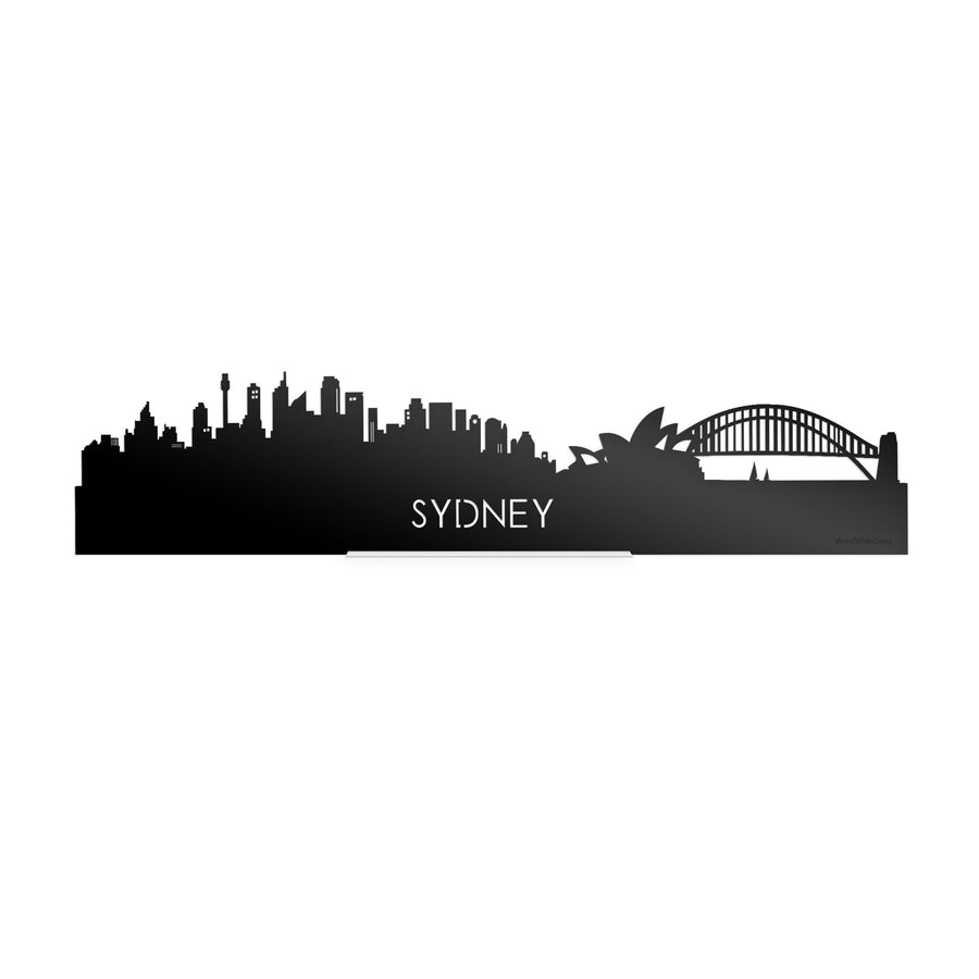 Standing Skyline Sydney Zwart glanzend gerecycled kunststof cadeau decoratie relatiegeschenk van WoodWideCities