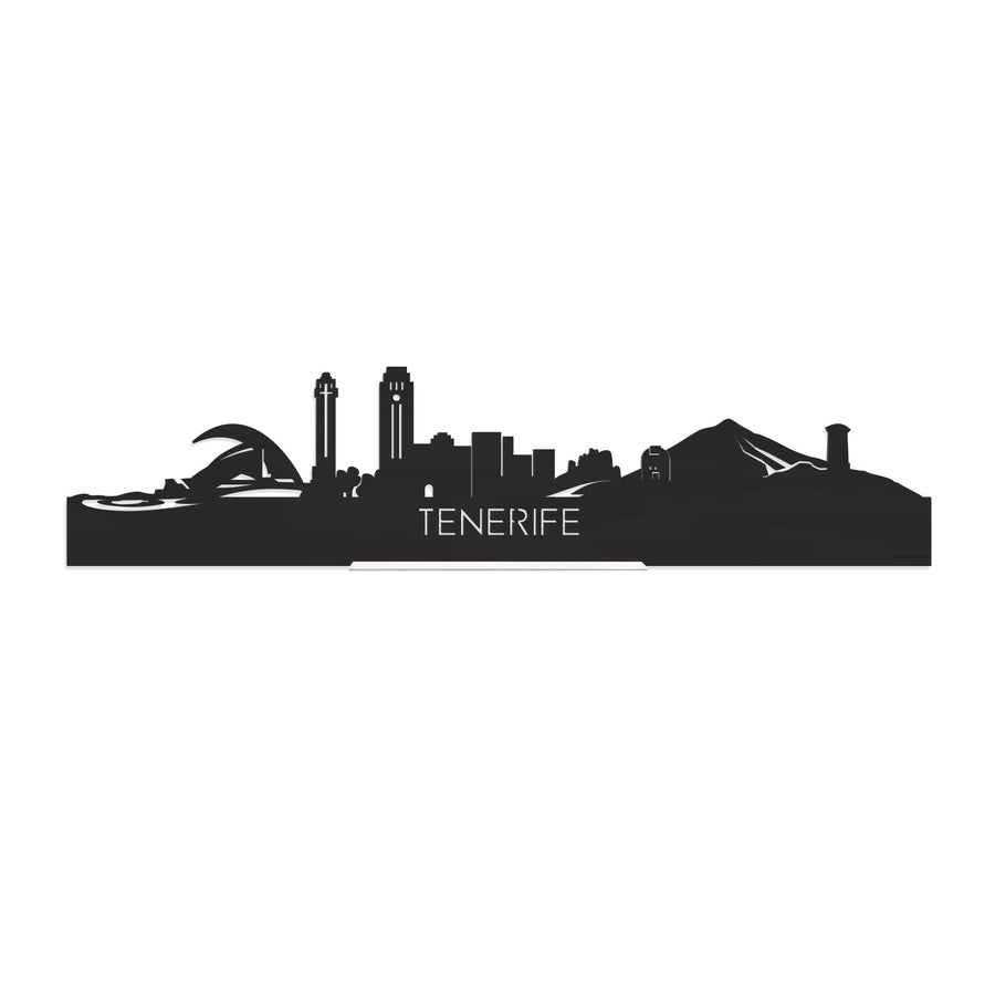 Standing Skyline Tenerife Zwart houten cadeau decoratie relatiegeschenk van WoodWideCities