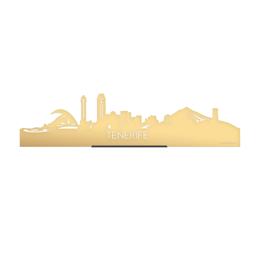 Standing Skyline Tenerife Metallic Goud gerecycled kunststof cadeau decoratie relatiegeschenk van WoodWideCities