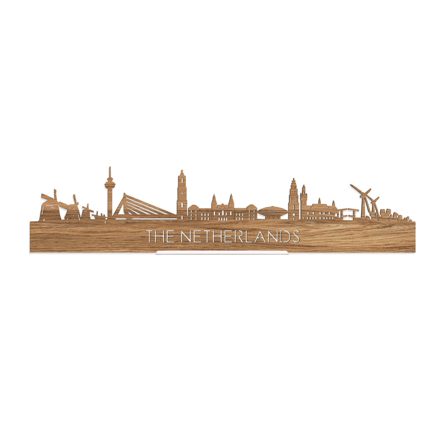 Standing Skyline The Netherlands Eiken houten cadeau decoratie relatiegeschenk van WoodWideCities