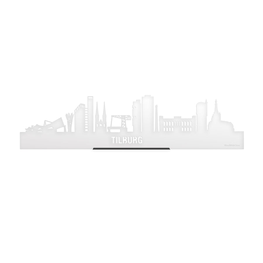 Standing Skyline Tilburg Wit Glanzend 40 cm houten cadeau decoratie relatiegeschenk van WoodWideCities