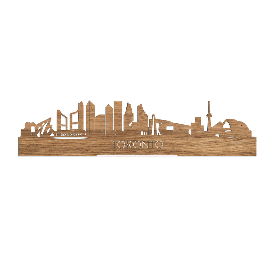 Standing Skyline Toronto Eiken houten cadeau decoratie relatiegeschenk van WoodWideCities