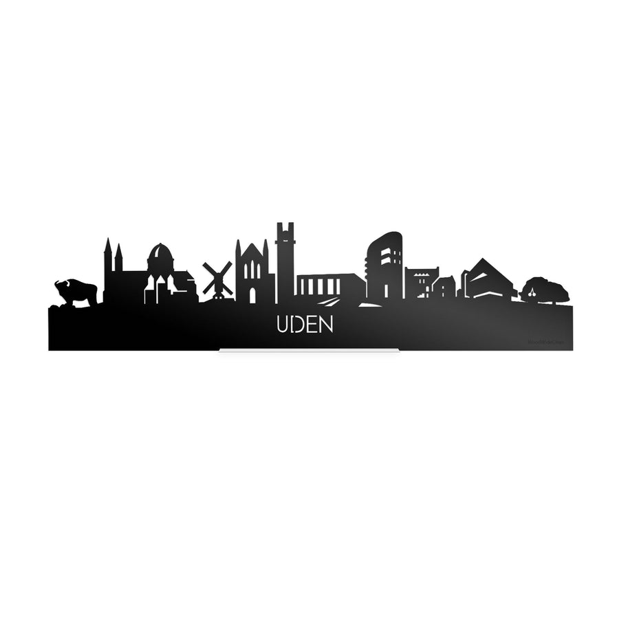 Standing Skyline Uden Zwart Glanzend 40 cm houten cadeau decoratie relatiegeschenk van WoodWideCities