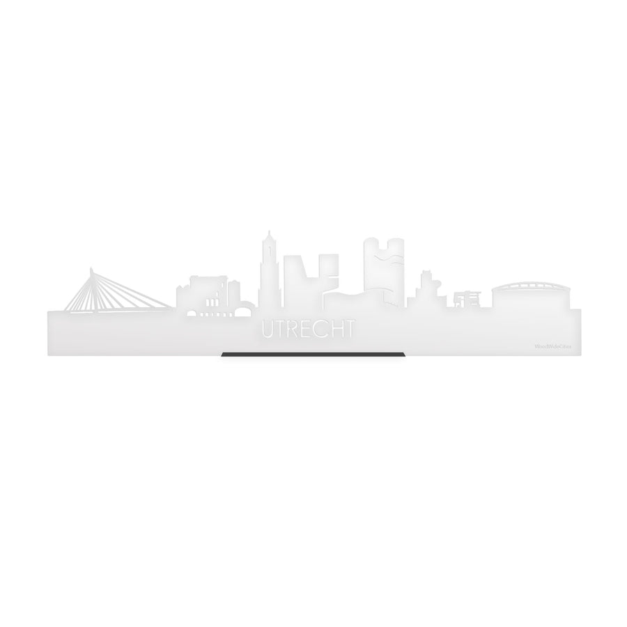 Standing Skyline Utrecht Wit Glanzend 40 cm houten cadeau decoratie relatiegeschenk van WoodWideCities