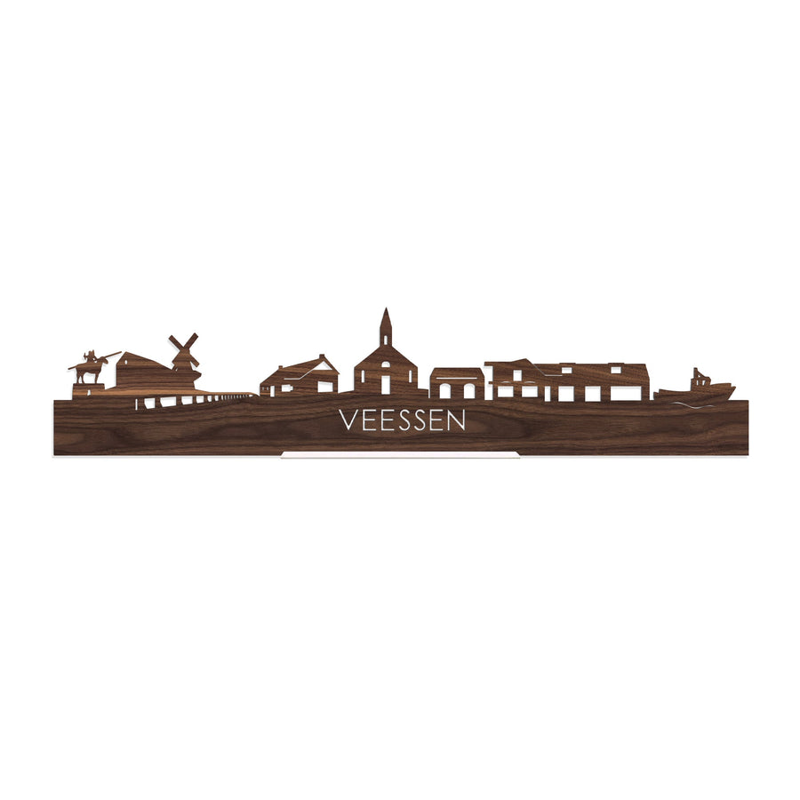Standing Skyline Veessen Noten houten cadeau decoratie relatiegeschenk van WoodWideCities