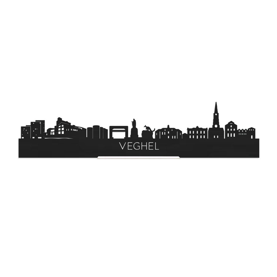 Standing Skyline Veghel Zwart houten cadeau decoratie relatiegeschenk van WoodWideCities