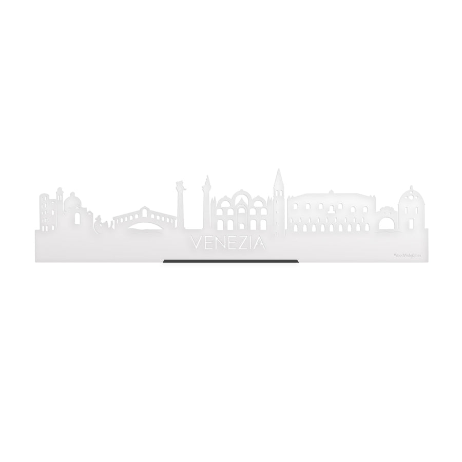 Standing Skyline Venezia Wit glanzend gerecycled kunststof cadeau decoratie relatiegeschenk van WoodWideCities