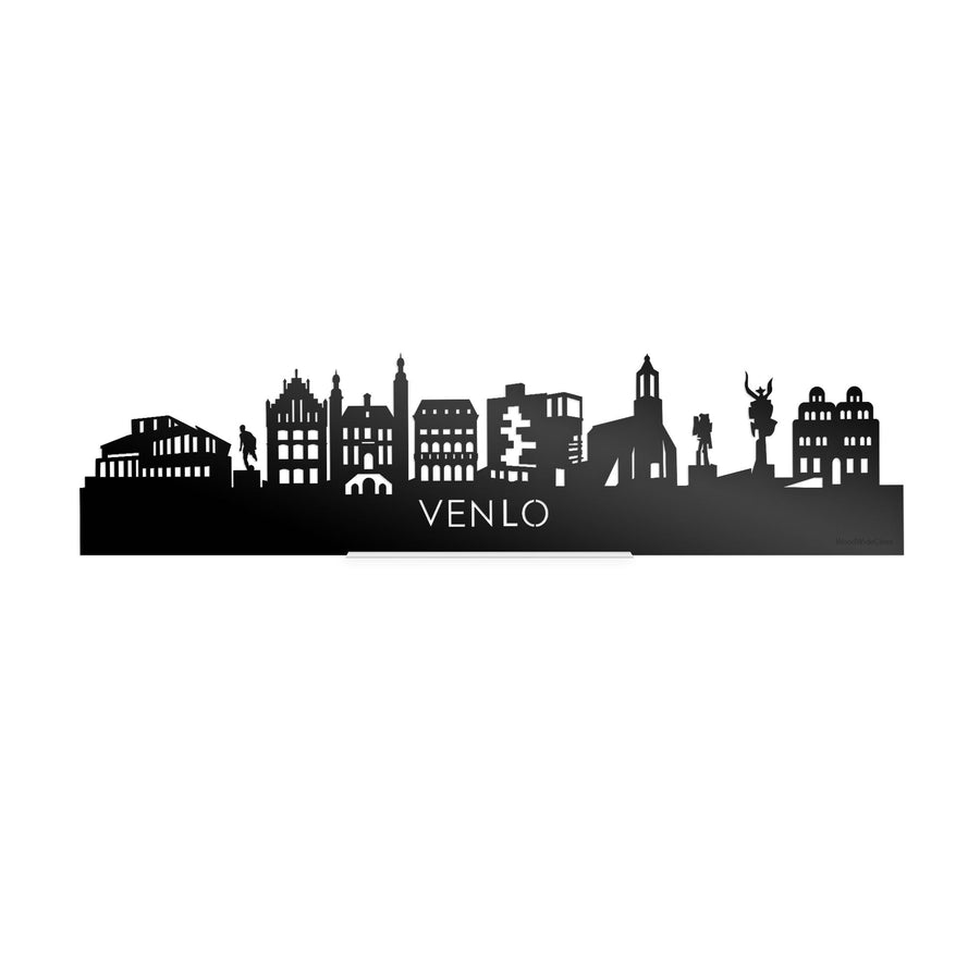 Standing Skyline Venlo Zwart Glanzend 40 cm houten cadeau decoratie relatiegeschenk van WoodWideCities