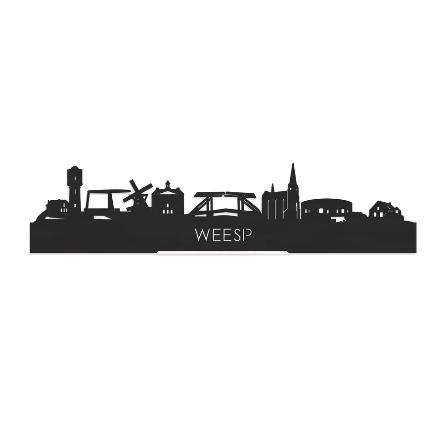 Standing Skyline Weesp Zwart houten cadeau decoratie relatiegeschenk van WoodWideCities