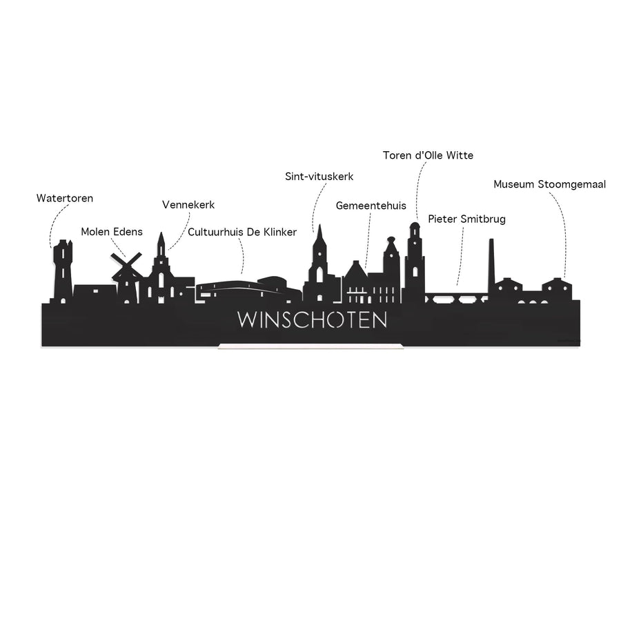 Standing Skyline Winschoten Bamboe houten cadeau decoratie relatiegeschenk van WoodWideCities