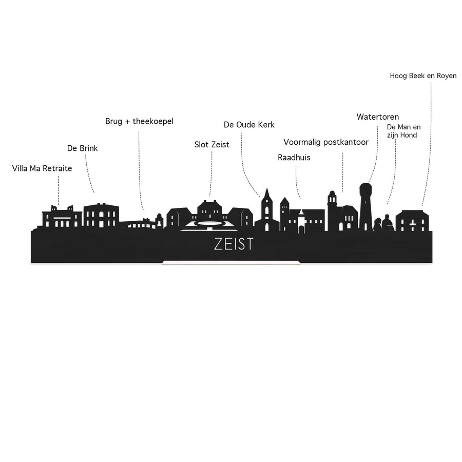 Standing Skyline Zeist Noten houten cadeau decoratie relatiegeschenk van WoodWideCities