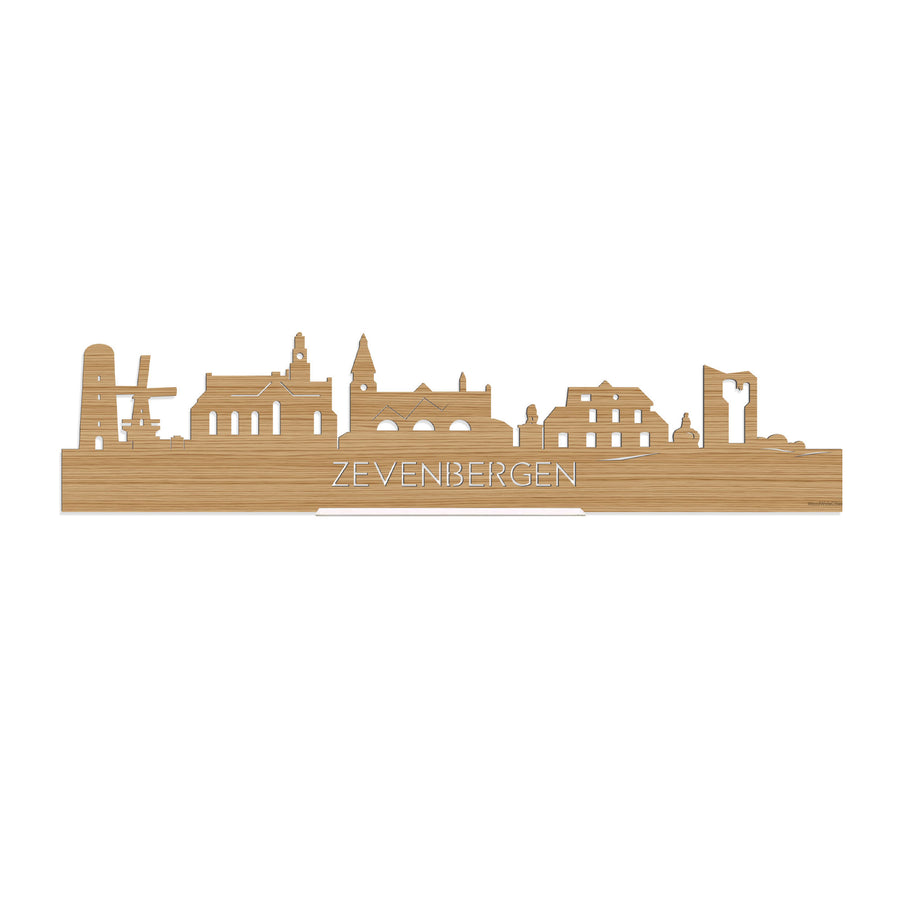 Standing Skyline Zevenbergen Bamboe houten cadeau decoratie relatiegeschenk van WoodWideCities