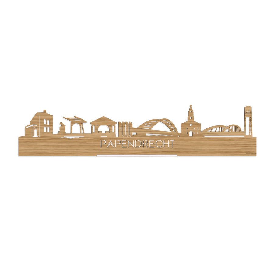 Standing Skyline papendrecht Bamboe houten cadeau decoratie relatiegeschenk van WoodWideCities
