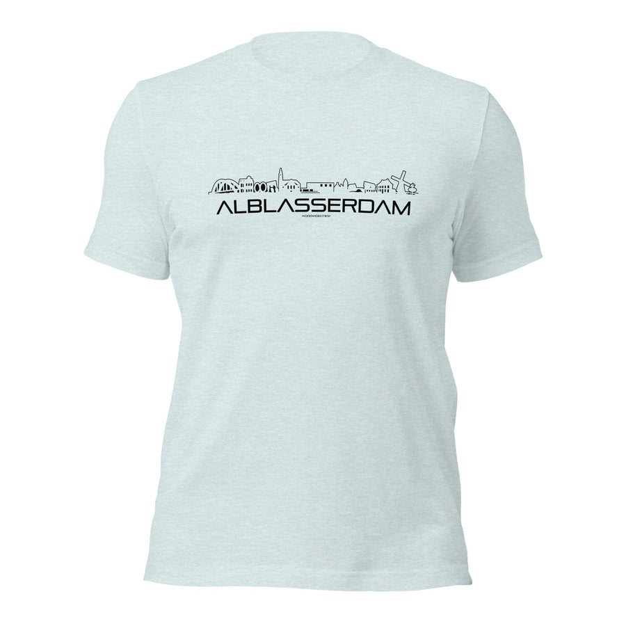 T-Shirt Alblasserdam Light Blue S houten cadeau decoratie relatiegeschenk van WoodWideCities