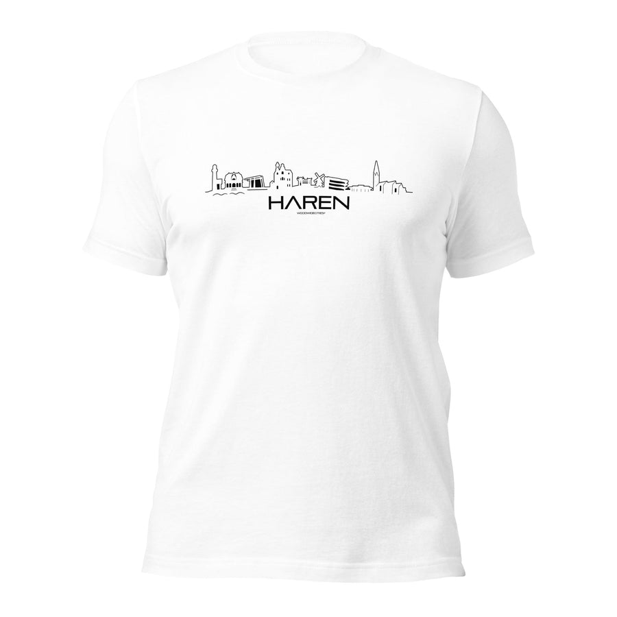 T-Shirt Haren White S houten cadeau decoratie relatiegeschenk van WoodWideCities