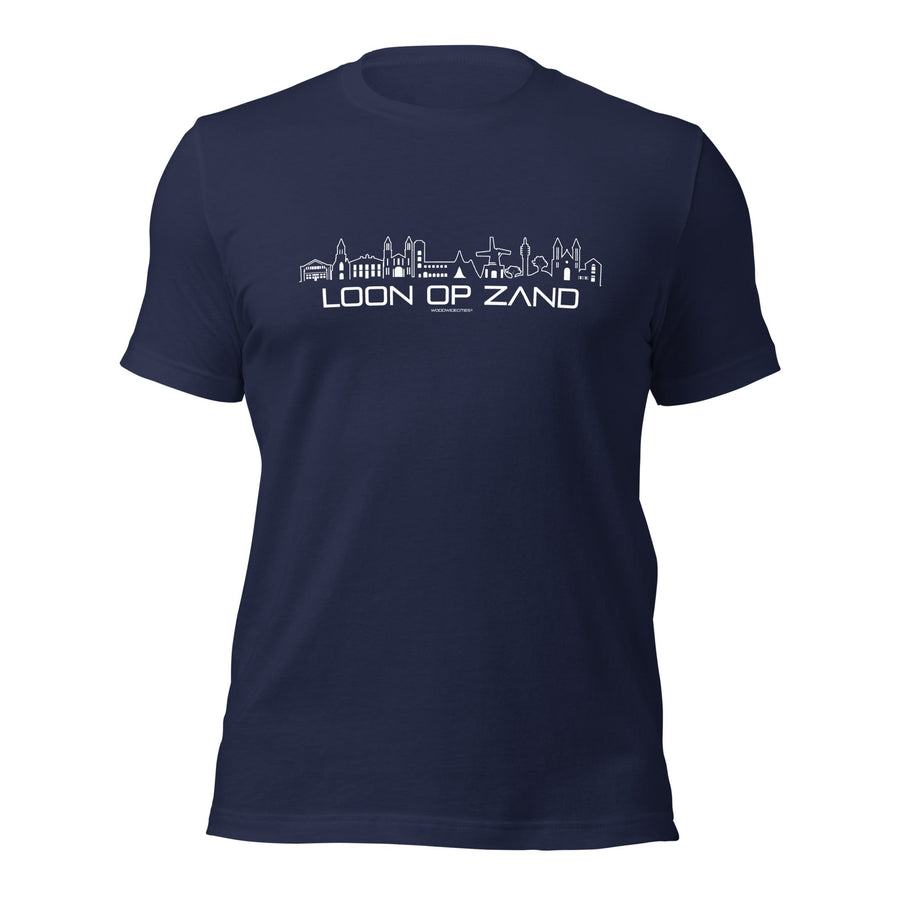 T-Shirt Loon Op Zand Navy S houten cadeau decoratie relatiegeschenk van WoodWideCities
