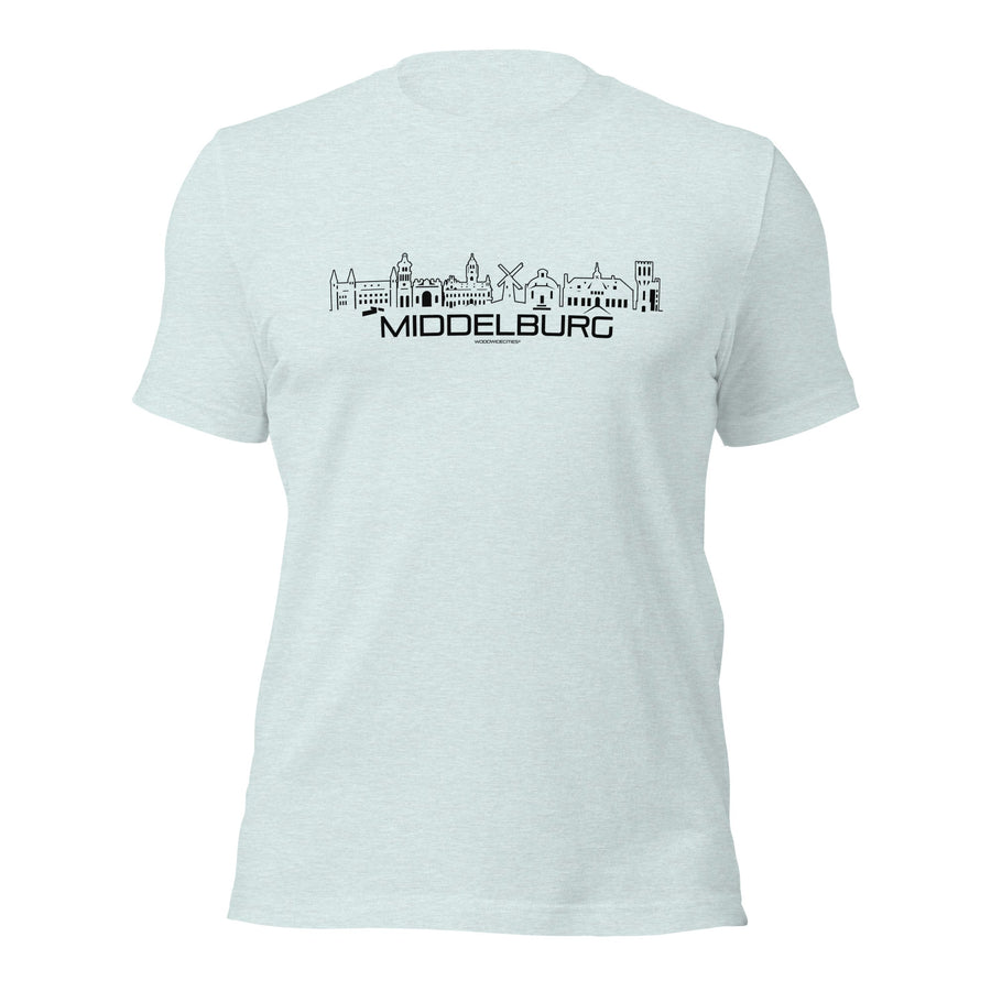 T-Shirt Middelburg Light Blue S houten cadeau decoratie relatiegeschenk van WoodWideCities