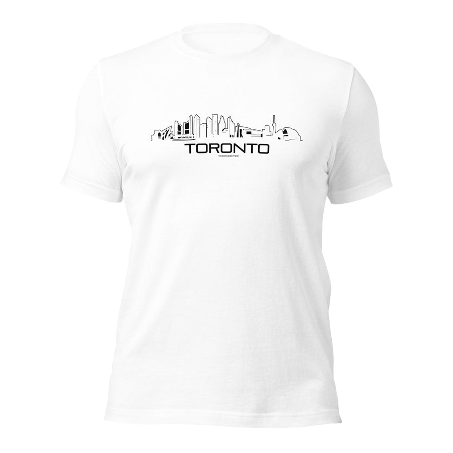 T-Shirt Toronto White S houten cadeau decoratie relatiegeschenk van WoodWideCities