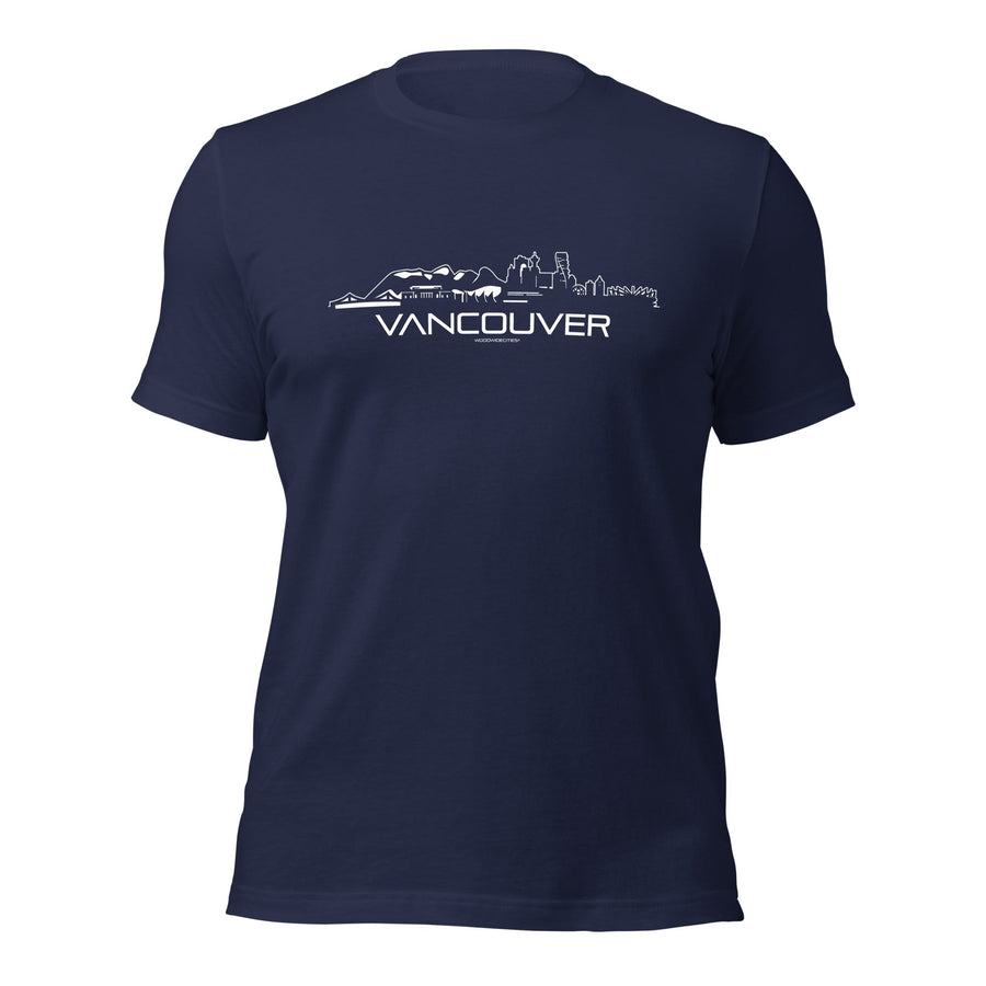 T-Shirt Vancouver Navy S houten cadeau decoratie relatiegeschenk van WoodWideCities