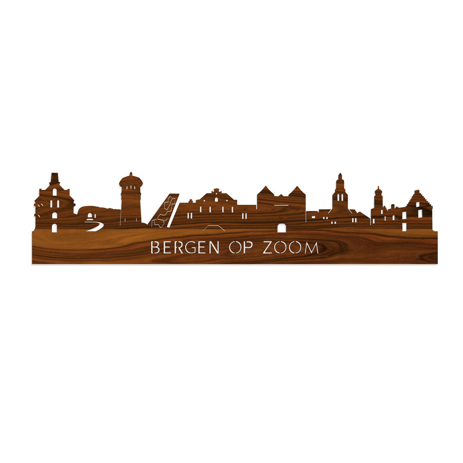 Skyline Bergen op Zoom Palissander 80 cm Zonder verlichting houten cadeau decoratie relatiegeschenk van WoodWideCities