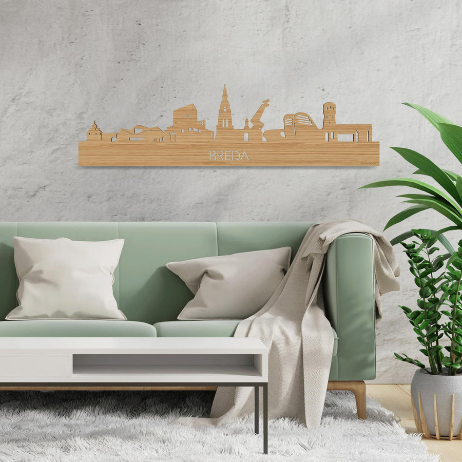 Skyline Breda Bamboe houten cadeau decoratie relatiegeschenk van WoodWideCities