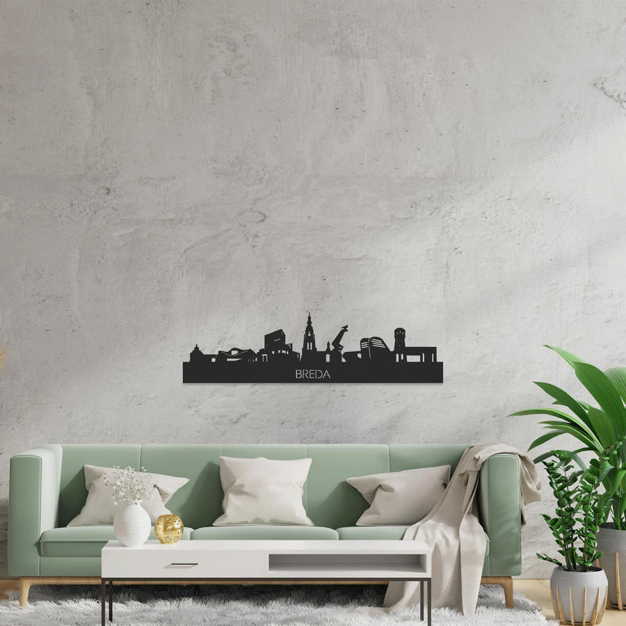 Skyline Breda Black houten cadeau decoratie relatiegeschenk van WoodWideCities