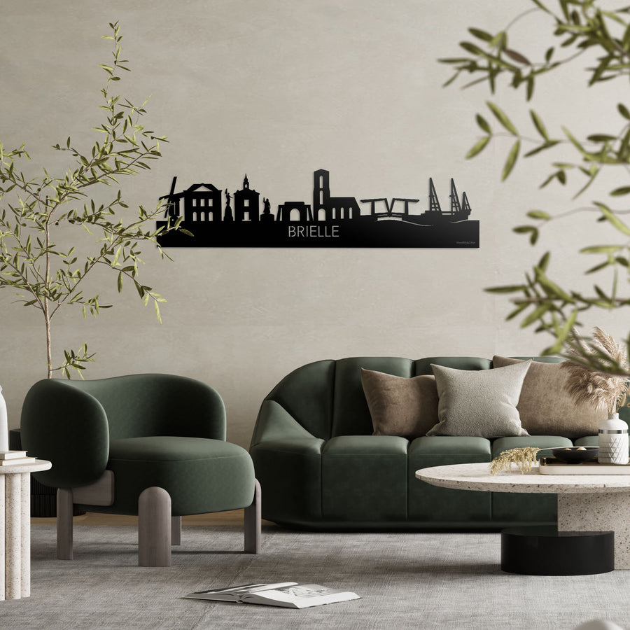 Skyline Brielle Zwart glanzend gerecycled kunststof cadeau decoratie relatiegeschenk van WoodWideCities