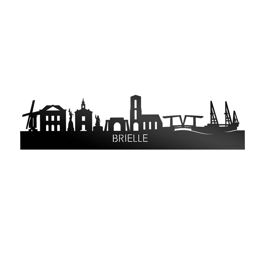 Skyline Brielle Zwart glanzend gerecycled kunststof cadeau decoratie relatiegeschenk van WoodWideCities