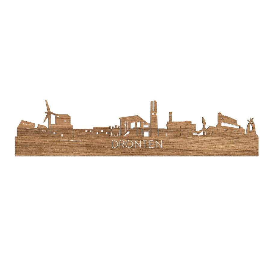 Skyline Dronten Eiken houten cadeau decoratie relatiegeschenk van WoodWideCities
