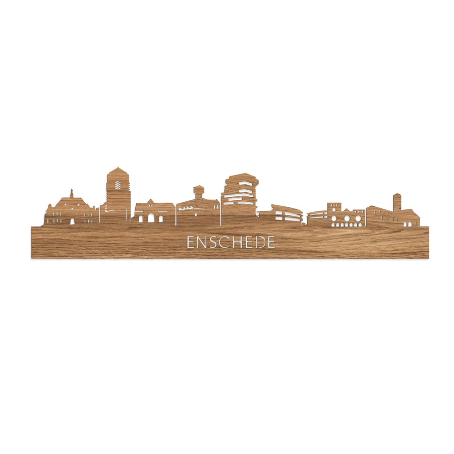 Skyline Enschede Eiken 80 cm Zonder verlichting houten cadeau decoratie relatiegeschenk van WoodWideCities