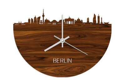 Skyline Clock Berlin Rosewood