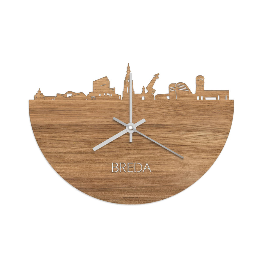 Skyline Klok Breda Eiken Eiken houten cadeau wanddecoratie relatiegeschenk van WoodWideCities