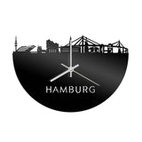 Skyline Klok Hamburg Zwart Glanzend