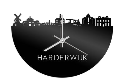 Skyline Clock Harderwijk Black Glossy
