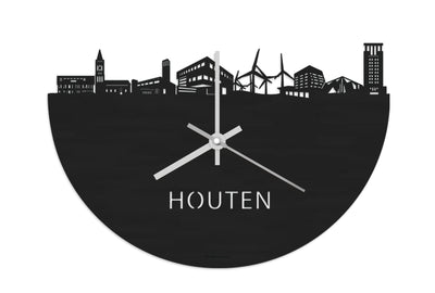Skyline Clock Wooden Black