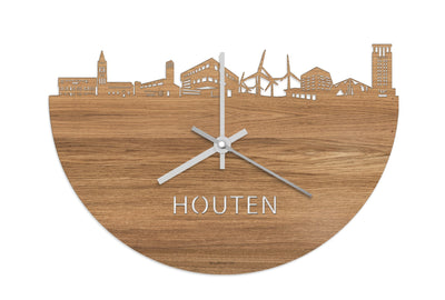 Skyline Clock Wooden Oak