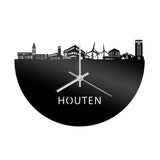 Skyline Klok Houten Zwart Glanzend