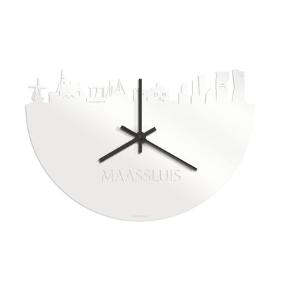 Skyline Clock Maassluis White Glossy